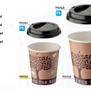 Tappo nero per bicchiere carta 75ml cf-50pz