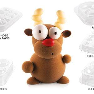 Kit RUDOLF - Set 5 Stampi Termoformati per Cioccolato 15 x h24cm