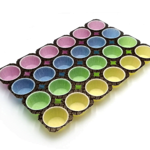 Teglia muffin colorati pz.24 a teglia