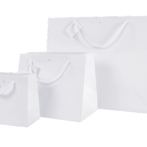 Shopper Lusso Orizontali Bianche 24+14x19,5cm